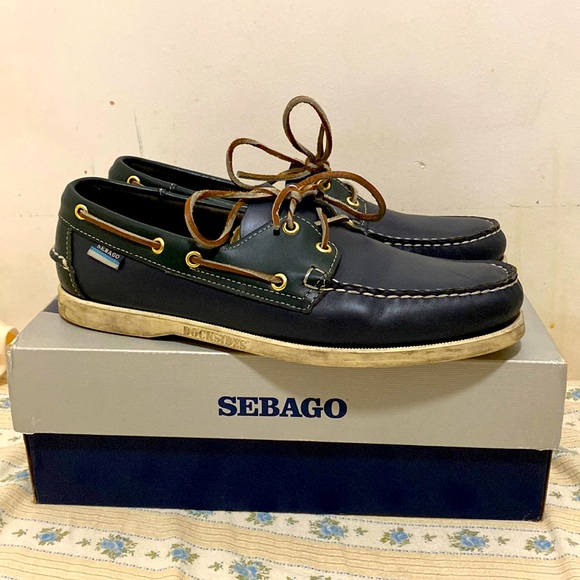 Sebago Spinnaker boat shoes navy leather men’s size 10 (12) main image 4